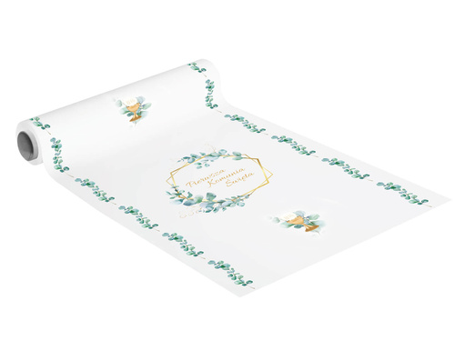 Dekoracja bieżnik na stół na Pierwszą Komunię Świętą - 41 cm x 5 m - 1 szt.