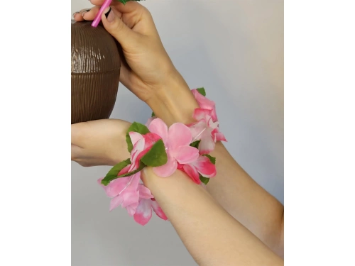 Zestaw hawajski biało-różowy - 4 elementowy