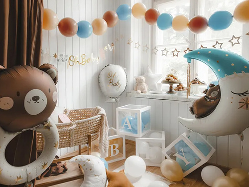 Balon foliowy Miś na księżycu - 71 x 86 cm - 1 szt.