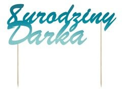 Topper papierowy na tort personalizowany na urodziny - 1 szt.