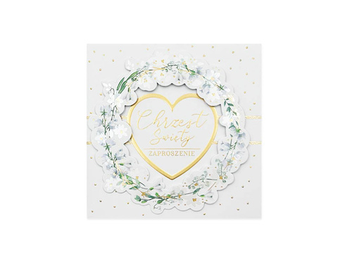 Zaproszenia na Chrzest Święty Konwalie - 5 szt.