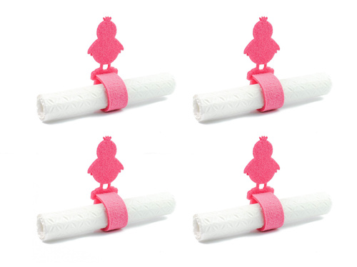 Serwetniki ze wzorem świątecznym - Kurczaczek Wielkanocny - 21 cm - 4 szt.