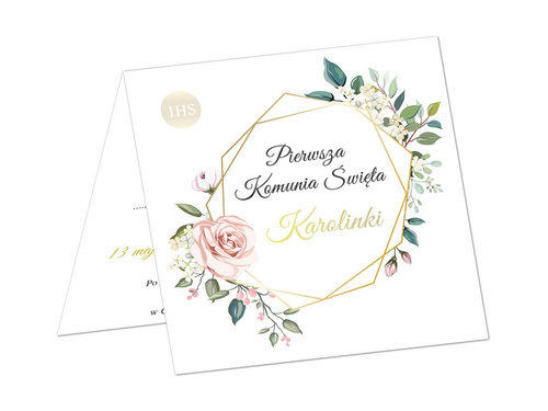 Zaproszenia personalizowane na I Komunię Świętą - 6 szt.