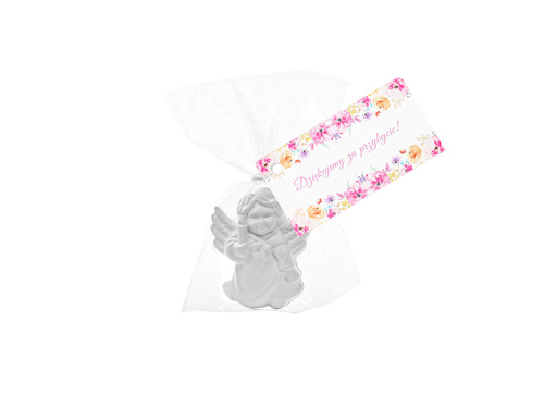 Aniołki gipsowe z podziękowaniem personalizowanym - 6 szt.