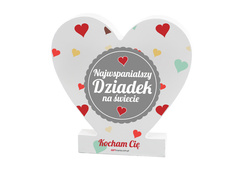 Tabliczka serce Najwspanialszy Dziadek na świecie - 9,5 x 15 cm