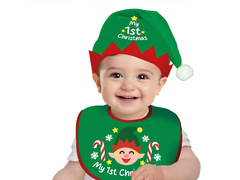 Zestaw świąteczny śliniak + czapka elfa - 1 op.