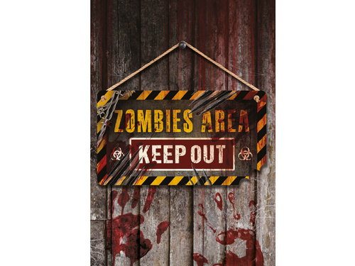 Znak Zombies area - 20 x 35 cm - 1 szt.