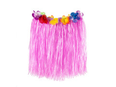 Spódniczka hawajska krótka różowa - 40 cm - 1 szt.