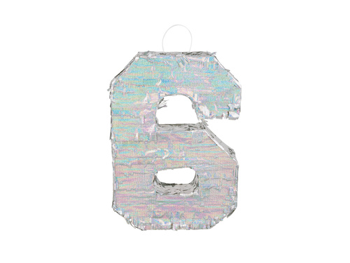 Piniata Holograficzna cyfra 6