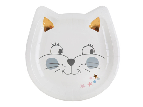 Talerzyki papierowe Kotek - 18 cm - 10 szt.