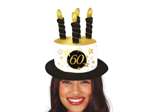 Kapelusz Świeczki na 60 urodziny - 1 szt.