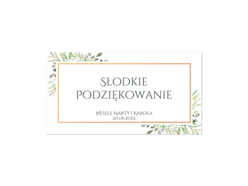 Naklejki personalizowane na pudełka na ciasto z listkami - 30 szt.