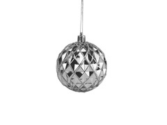 Bombki choinkowe srebrne - 6 cm - 6 szt.