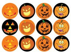 Opłatki na muffiny babeczki Halloween Dynie