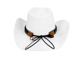 Kapelusz kowbojski Django biały - 1 szt.