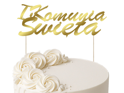Topper na tort IHS I Komunia Święta - 1 szt.