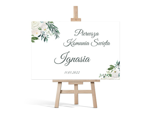 Plakat komunijny personalizowany - I Komunia Święta - 60x40 cm