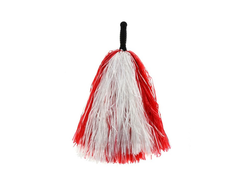 Pompony cheerleaderki biało - czerwone - 1 szt.