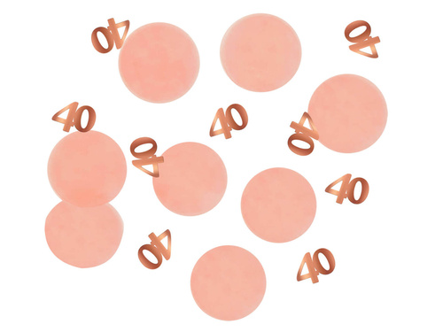 Konfetti urodzinowe na czterdziestkę różowe złoto - 25 g