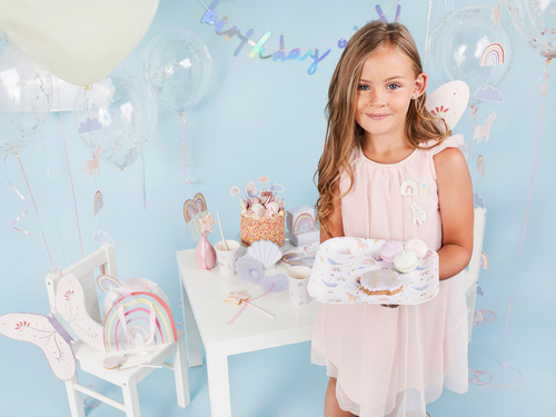 Baner holograficzny z napisem Birthday girl - 200 cm - 1 szt.