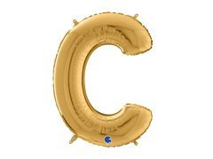 Balon foliowy złota litera C - 66 cm - 1 szt.