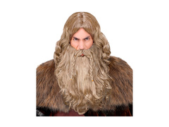 Peruka Wikinga z brodą i wąsami