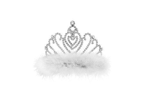 Tiara z białym futerkiem