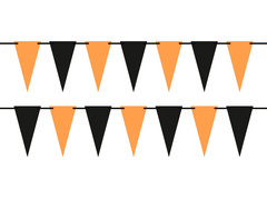 Baner girlanda flagietki pomarańczowo-czarny - 500 cm