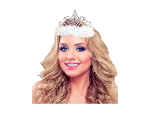 Tiara z białym futerkiem