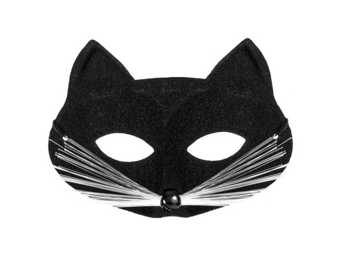 Maska karnawałowa Czarny Kocur - 1 szt.