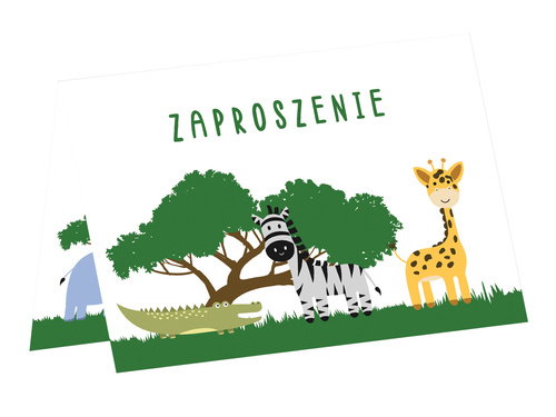 Zaproszenia urodzinowe Safari - 6 szt.