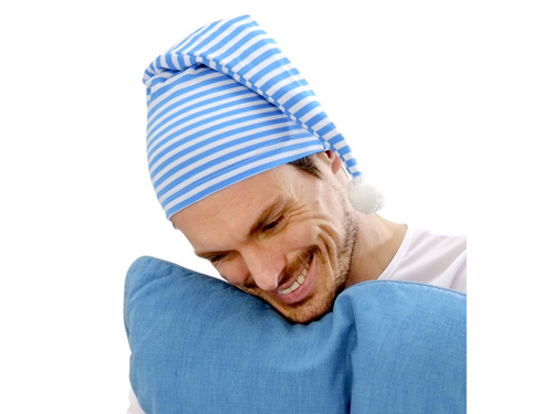 Czapka do spania biało-niebieska - 1 szt.