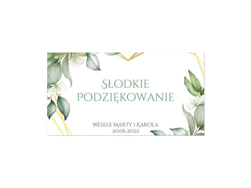 Naklejki personalizowane na pudełka na ciasto z listkami - 30 szt.