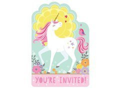 Zaproszenia urodzinowe Jednorożec - 8 szt.