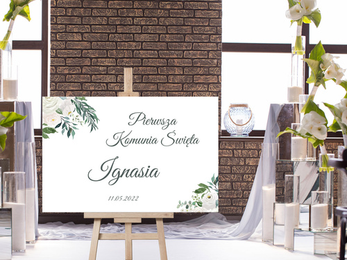 Plakat komunijny personalizowany - I Komunia Święta - 60x40 cm