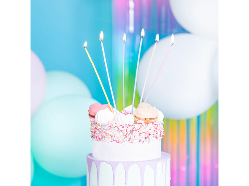Świeczki urodzinowe cienkie kolorowe - 16,5 cm - 18 szt.