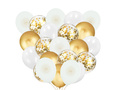 Zestaw balonów biało-złoty IHS - 38 szt.