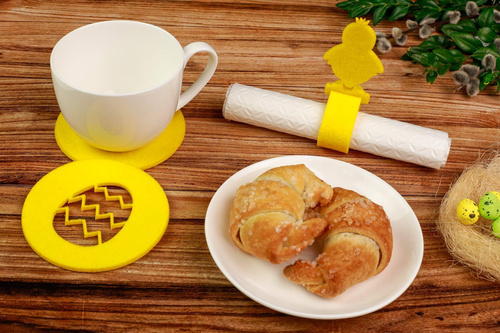 Podstawka pod kubek - Jajko Wielkanocne - 10 cm - 4 szt.