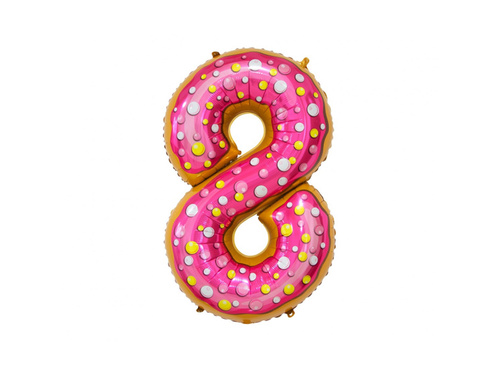 Balon foliowy ciasteczko cyfra 8 - 78 cm - 1 szt.