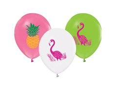Balony urodzinowe Flamingi i Ananasy - 30 cm - 5 szt.