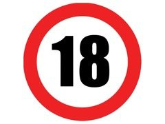 Talerzyki papierowe na urodziny Znak zakazu 18tka - 18 cm - 6 szt.