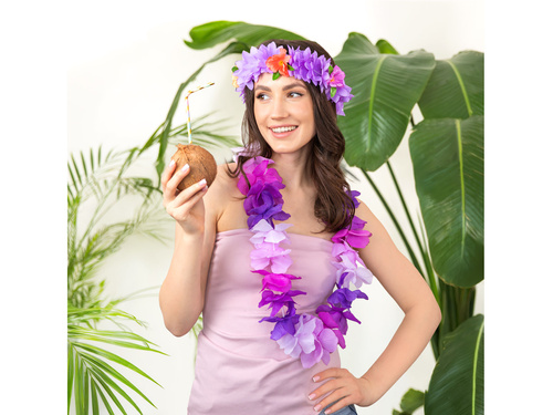 Naszyjnik hawajski Fioletowy - 1 szt.