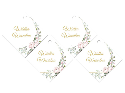 Zawieszki z wstążeczką na wódkę weselną - 12 szt.