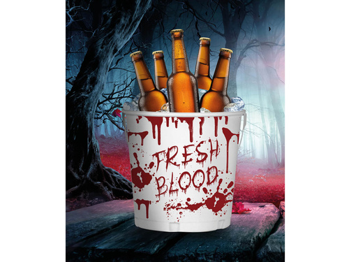 Metalowy kubełek do chłodzenia napojów na Halloween - 19 x 23 cm - 1 szt.