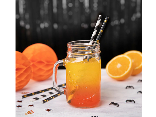 Słomki rurki biało-czarne- 10 szt.