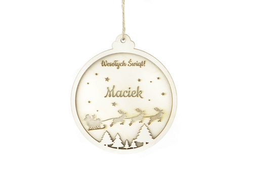 Zawieszka drewniana z imieniem - 10 x 11 cm - 1 szt.