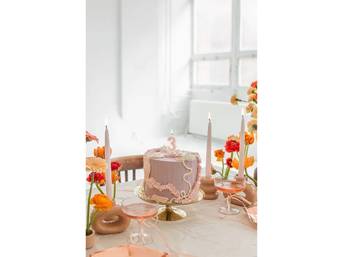 Świeczka cyferka trzy brudny róż - 3 - 1 szt.