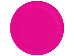 Talerzyki papierowe fuksjowe - 18 cm - 6 szt.