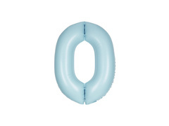 Balon foliowy cyfra 0 błękitny - 86 cm - 1 szt.