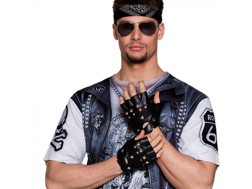 Rękawiczki motocyklisty czarne